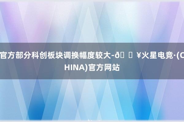 官方部分科创板块调换幅度较大-🔥火星电竞·(CHINA)官方网站