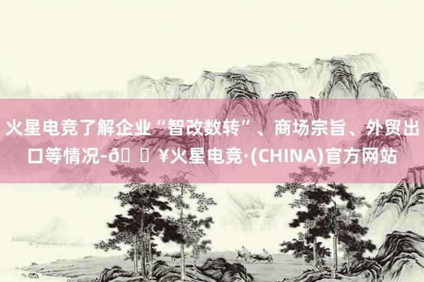 火星电竞了解企业“智改数转”、商场宗旨、外贸出口等情况-🔥火星电竞·(CHINA)官方网站
