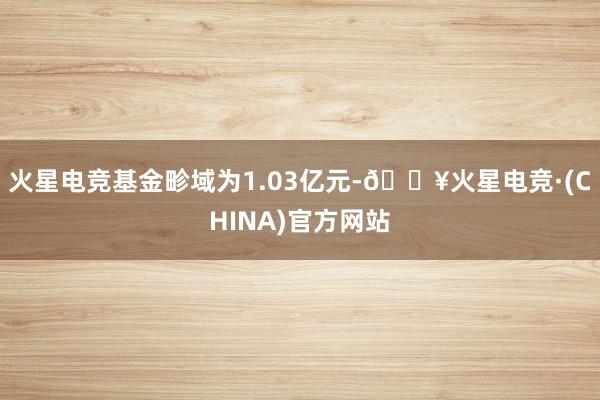 火星电竞基金畛域为1.03亿元-🔥火星电竞·(CHINA)官方网站